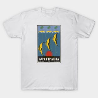 Barrier Reef Australia Vintage Travel Poster T-Shirt